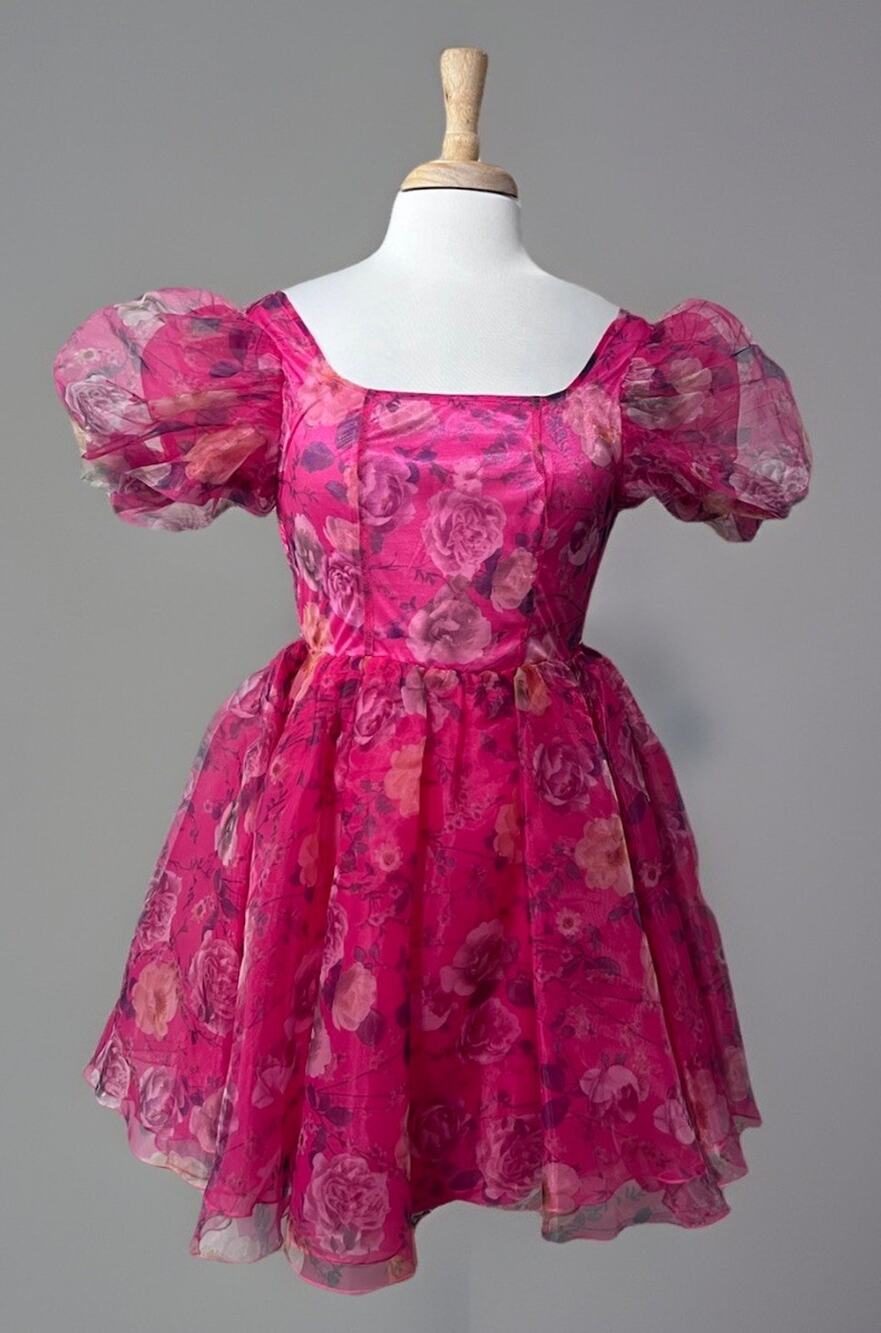 NWT Listicle Mini Dress Organza Fairycore Cottagecore Babydoll Puff Sleeve Small